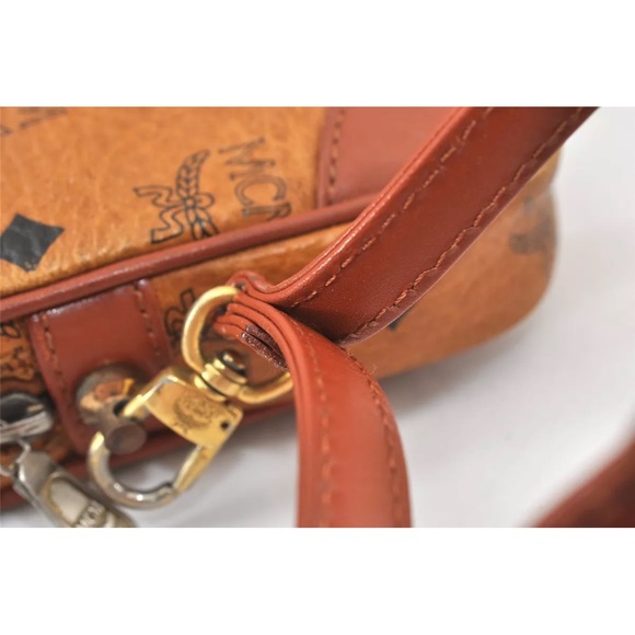 MCM Brown Clutch with Logo Pattern and Wrist Strap - Picture 8 of 16